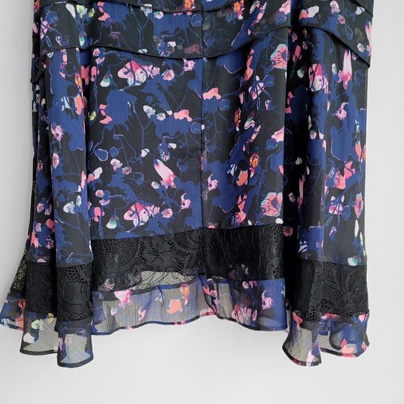 HP! NWOT Jason Wu Collective Lace Trim Floral Layered Tiered Boho Flowy Skirt - Picture 12 of 15